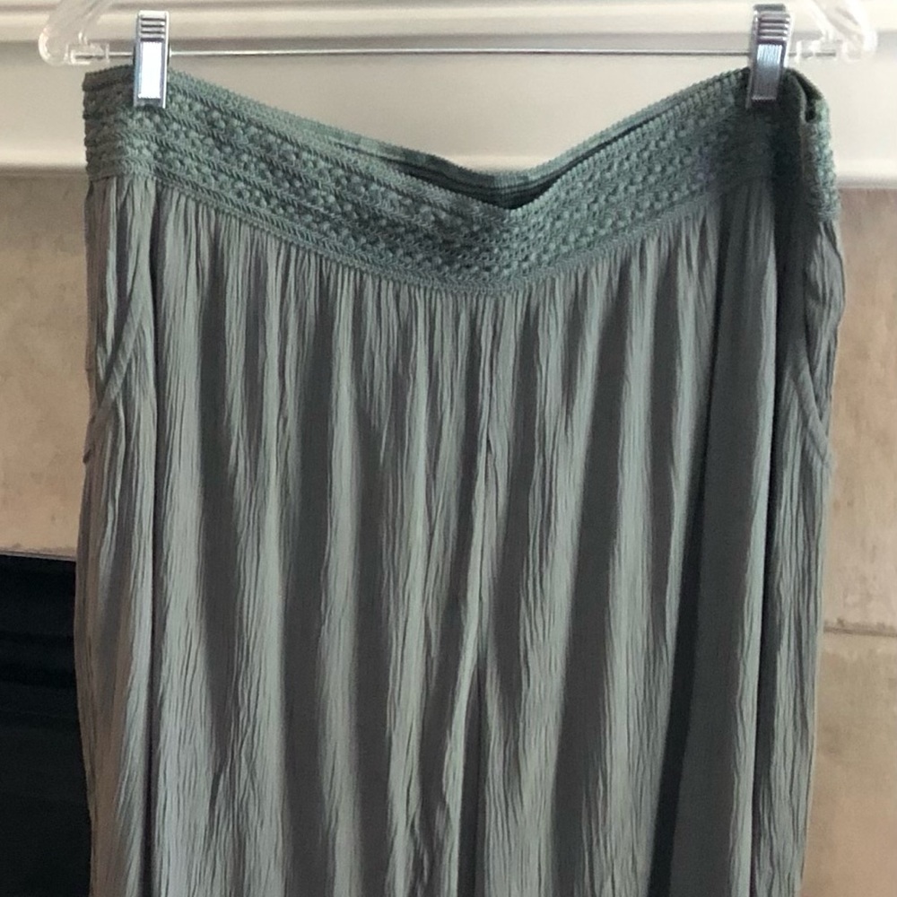 Soft Surroundings Pull On Pants Women Size L Wide Legs Elastic Waist Lined =L